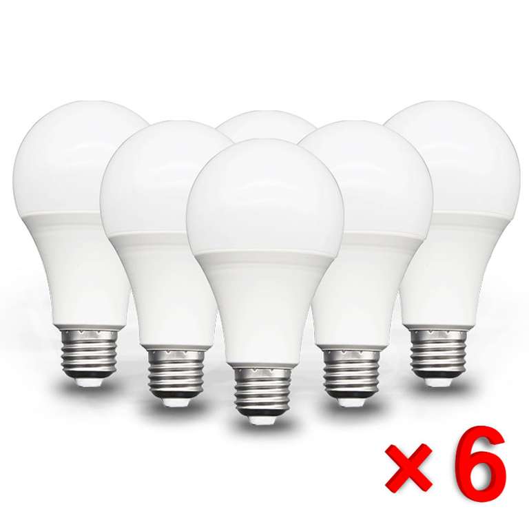 Pack 6 bombillas LED rosca E27