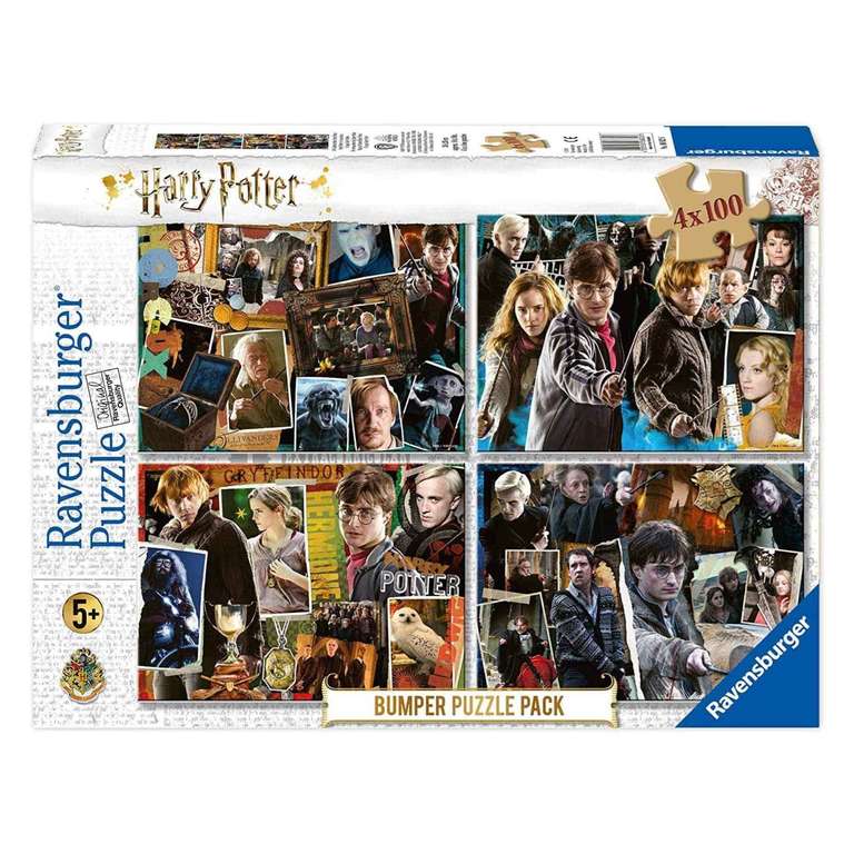 Ravensburger - Puzzle: Harry Potter, Puzzle 5 Años o Más, Puzzles Niños 5 Años, Rompecabezas Niños, 4 Puzzle 100 piezas, Regalo Niño 5 Años