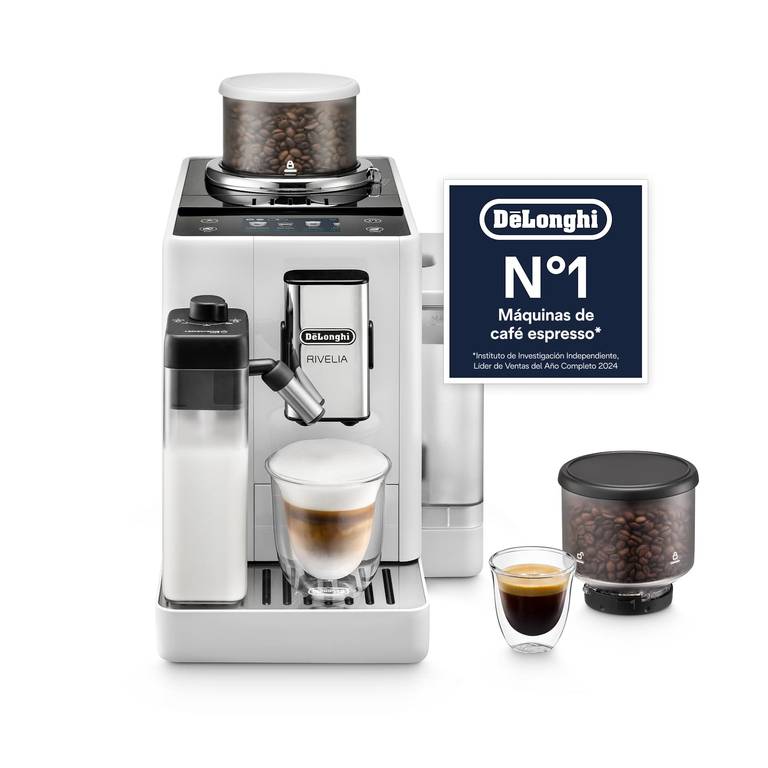 De’Longhi Rivelia – Cafetera Superautomática, LatteCrema Jarra de leche automática, 16 Bebidas
