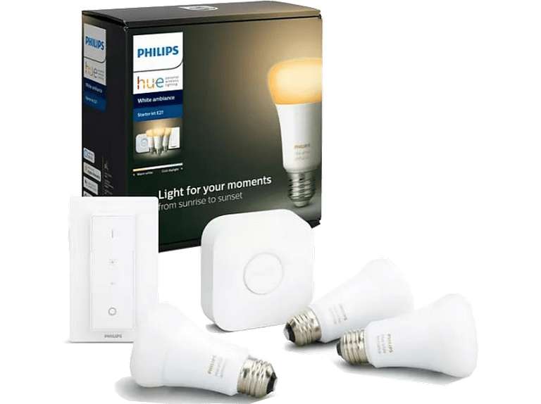 Kit de iluminación - Philips Hue White Ambiance, 3 bombillas