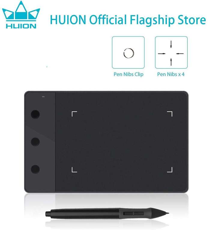 HUION-tableta gráfica OSU H420/420, 4x2,23 ", con bolígrafo de batería