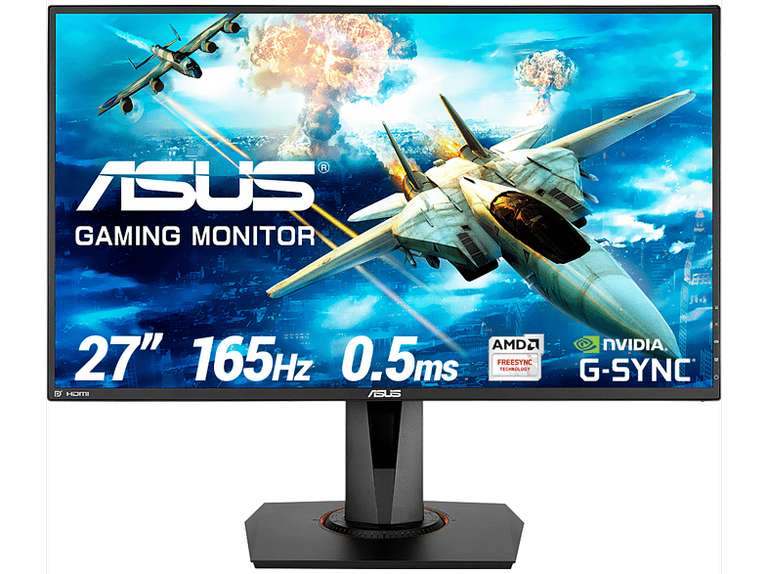 Monitor gaming - ASUS VG278QR, 27”, Full HD, 165Hz, 0.5ms, G-Sync Compatible, DisplayPort, Altavoces 4.0