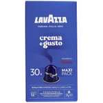 30 cápsulas Lavazza, Crema e Gusto Classico, Compatible Nespresso, Notas de Chocolate, Madera y Especias, intensidad 12/13, Tueste Medio