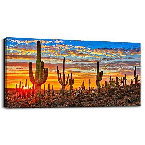 Lienzo decorativo paisaje cactus