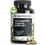Ashwagandha KSM-66 ecológica - 600 mg de extracto de raíz de ashwagandha orgánica - Raíz del sueño de la India - 180 cápsulas