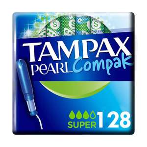 Tampax Compak Pearl Super, 128 Unidades.