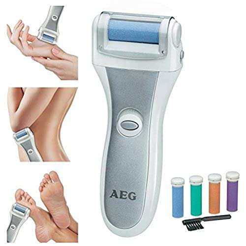 AEG- Eliminador de callosidades eléctrico + 4 rodillos y cepillo