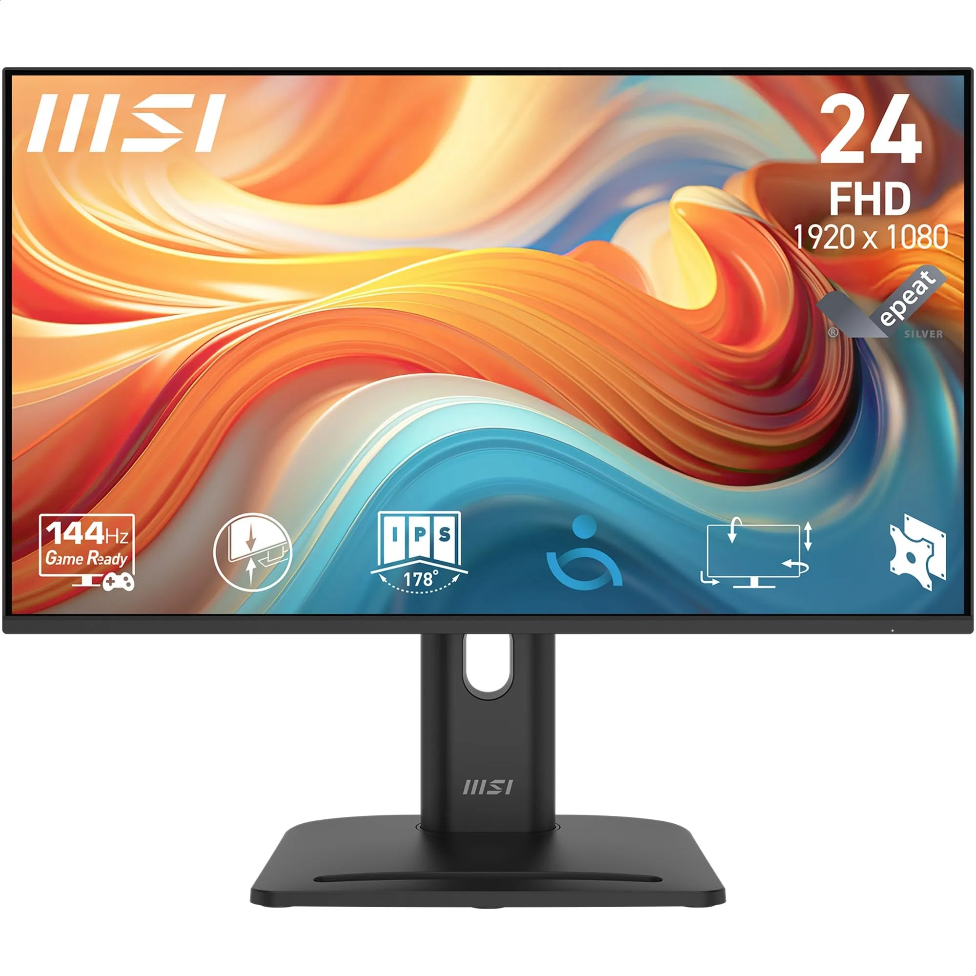MSI Pro MP245PG E14 Monitor de 24" FHD, 1920 x 1080 IPS, 144 Hz, 1 ms, Compatible con HDR, Adaptive-Sync, Eye Care, Altavoz Integrado