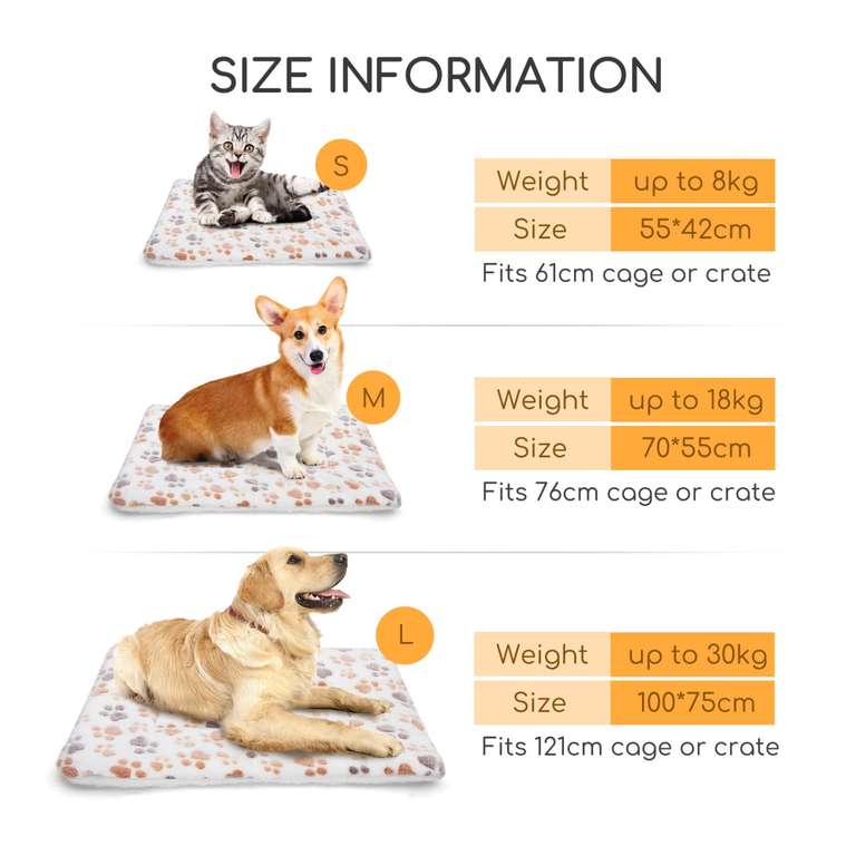 Colchoneta de cama de perros 70 × 55 cm (todas las medidas con 50%)