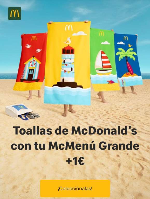 Vuelven las toallas de McDonald's - Consiguelas con tu McMenú Grande por 1€ mas
