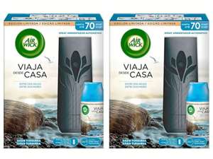 2x Air Wick Freshmatic 1 Aparato y 1 Recambio de Ambientador Spray Automático, Esencia con Aroma a Oasis Turquesa. 2'47€/ud