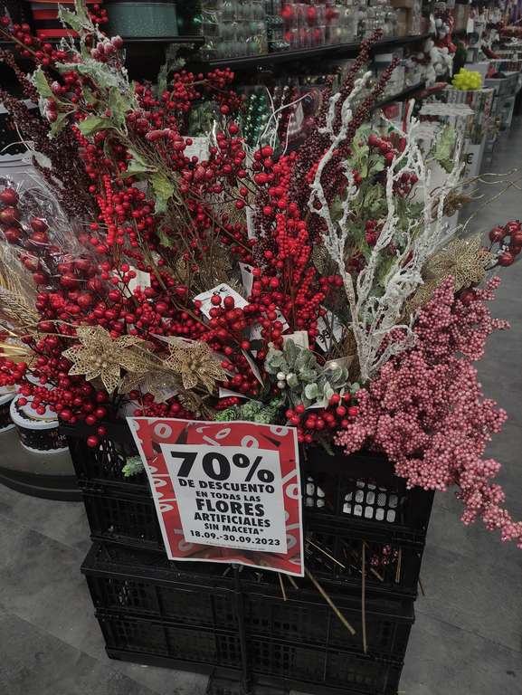 70% en todas las flores artificiales sin maceta en Tiendas TEDI