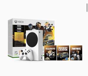 Xbox Series S Consola de Videojuegos, Gilded Hunter Pack con contenido adicional para Fortnite, Rocket League y Fall Guys, Blanco