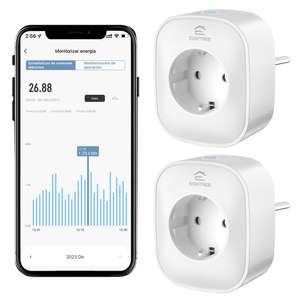  meross Enchufe inteligente dual WiFi, toma inteligente 2 en 1  de 15 A, compatible con Apple HomeKit, Siri, Alexa, Echo, Google Home y  SmartThings, control de voz y remoto, temporizador, no