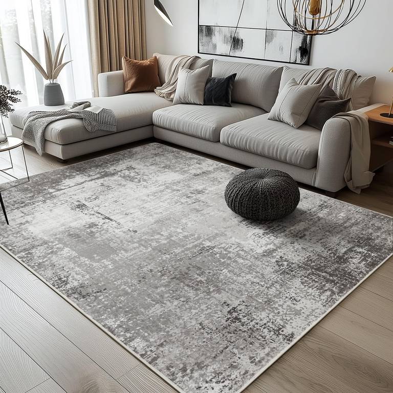 BEIMO Alfombra de Pelo Corto, Antideslizantes Lavables, Tinta y Gris, 120x170cm