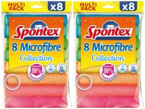 2x SPONTEX - Colección de microfibras - Microfibras multiusos - 8 microfibras. Total 16 unidades. 2'92€/pack