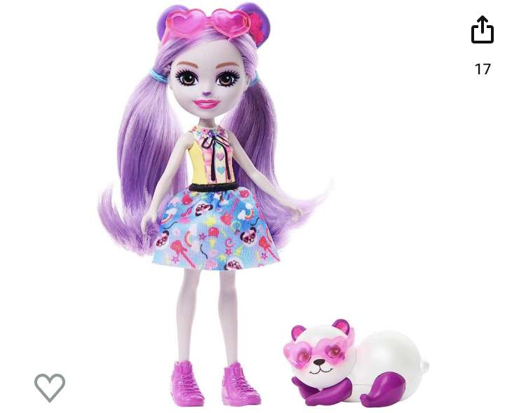 Enchantimals Purple Panda y bestie Muñeca con mascota panda, juguete 4 años (Mattel HNT58)