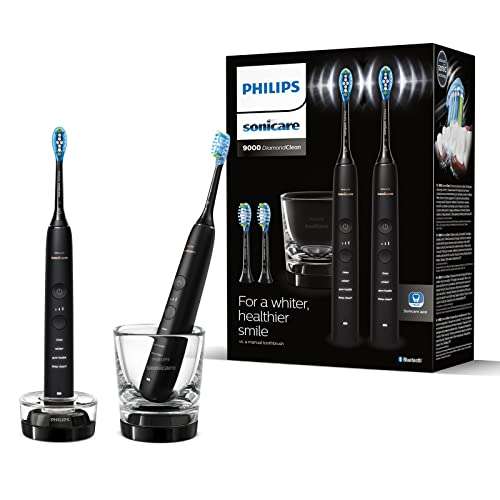 Philips Cepillos de dientes eléctricos sónicos, Dientes y encías más limpias, Conectados con App, Color Negro, 1 Unidad (Paquete de 1)