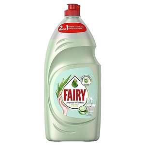 Fairy Limpieza y Cuidado aloe vera y pepino, lavavajillas líquido con protección de la dermis beneficia la piel y combate la grasa, 1015 ml.