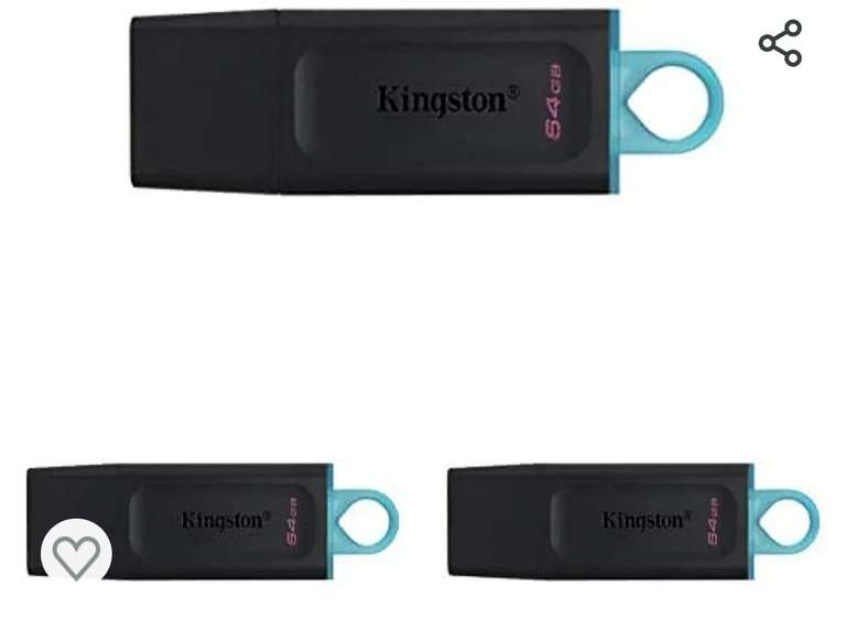 Kingston DataTraveler Exodia DTX/64GB Flash Drive USB 3.2 Gen 1 !!Paquete de 3!!