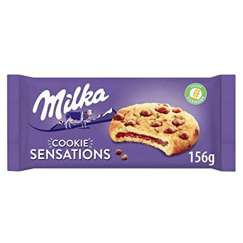 Milka Sensations Cookie con Pepitas de Chocolate con Leche y Relleno de Chocolate con Leche de los Alpes - 156g (Comprando 2 Unidades)