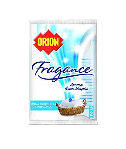 Orion Fragance - Pinzas Ambientadoras Antipolillas para Armarios, Aroma Ropa Limpia - 2 pinzas.