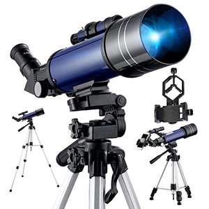 Telescopio Reflector Astronómico, 400/70MM Portátil y Potente con Trípode Profesional, Oculares HD Dobles, Lente Objetivo FMC.
