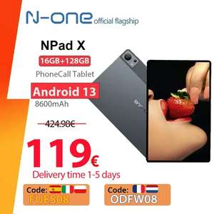 N-one-NPad X MTK G99 de 8 núcleos, 10,95 pulgadas, Android 13, carga rápida, 8600mAh, MAX 8 + 8GB, 128GB, 2000X1200 FHD, IPS, 4G, LTE, Wi-Fi