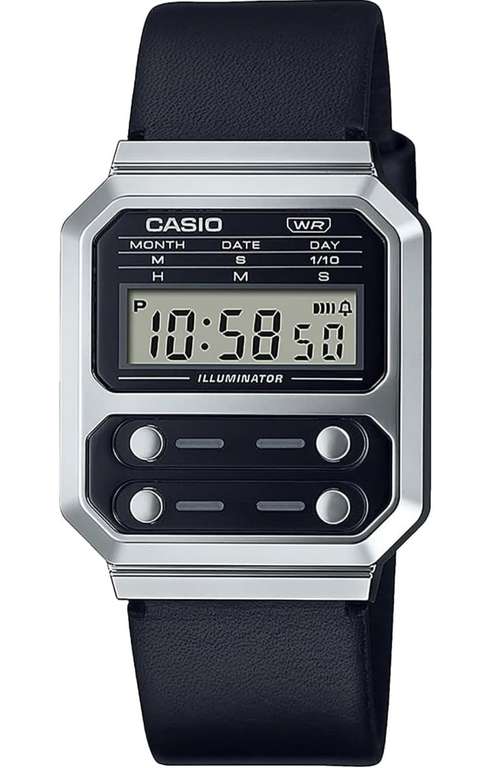 Casio A158WA-1DF - Reloj digital de acero inoxidable para hombre