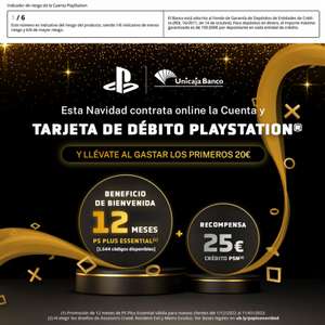 ¡12 meses PS PLUS Essential + 25€ de crédito PSN! con la Cuenta y Tarjeta PlayStation