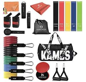 Kit de bandas de resistencia + bolsa de deporte + bandas elásticas + almohadillas para flexiones y toalla