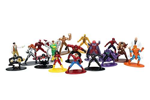 Set de 18 Nanofiguras Marvel (Spider-Man), Metálicas, 4cm, Coleccionables, Licencia Oficial