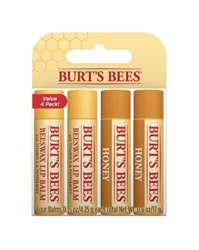 Burt's Bees Pack de 4 bálsamos labiales hidratantes