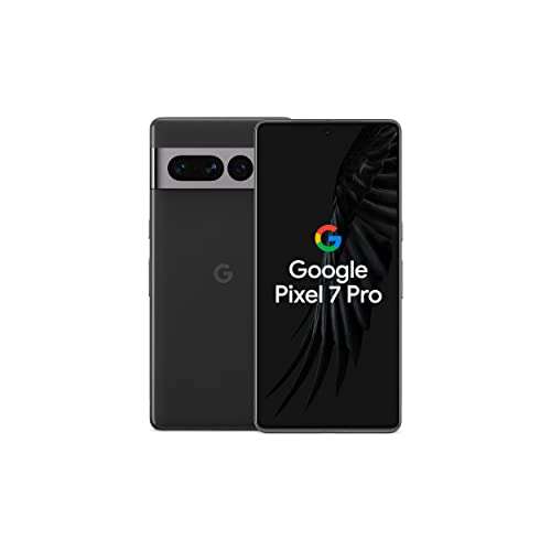 Google Pixel 7 Pro - Telemóvel 5G Android livre com teleobjetiva, lente grande angular e bateria de 24 horas de duração - 128 GB, obsidiana