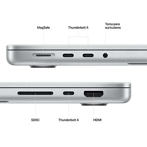 Apple 2023 MacBook Pro con Chip M2 MAX Liquid Retina XDR de 14,2 Pulgadas, 32GB RAM, 1 TB SSD, Plata