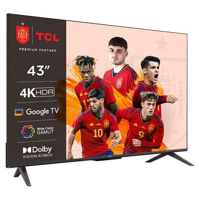 TV LED 108 cm (43") TCL 43P735, UHD 4K, Google TV, Dolby Vision, Dolby Atmos y Google Assistant