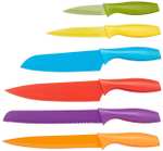 Amazon Basics Juego de cuchillos de colores, 6 cuchillos y 6 fundas, Surtido
