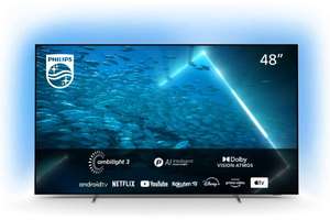 TV OLED 48" - Philips 48OLED707 | Android TV 11, 2xHDMI 2.1, HDR10+ Dolby Vision & Atmos, DTS, Ambilight 3 lados