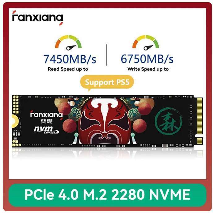SSD Fanxiang S790 - 2 To, 7450MB/s / 6750MB/s compatible PS5 (disponible en 1TB por 46€)