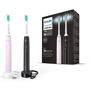 Pack 2 - Philips Sonicare 3100 Cepillo Dental Eléctrico Sónico con 2 cabezales de cepillado