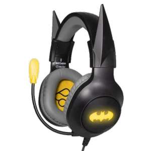 Auriculares gaming - FR-TEC DC Batman, Diadema, Micrófono, Luz LED, Multiplataforma, Negro (AMAZON IGUALA)