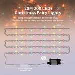 Guirnalda Navidad Luces[2 PCS],23m/75ft 200LED Blanco frio, cálido o multicolor