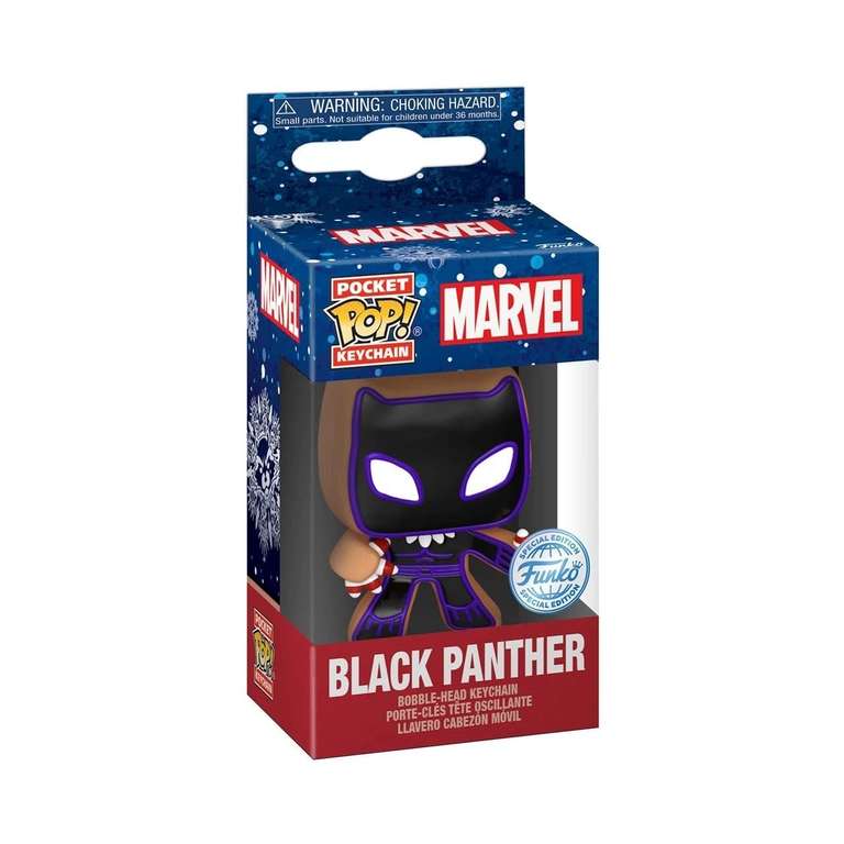 Funko Pop! Keychain: Marvel Holiday - Black Panther - Marvel Comics - Cómics Marvel - Minifigura de Vinilo Coleccionable Llavero Original.