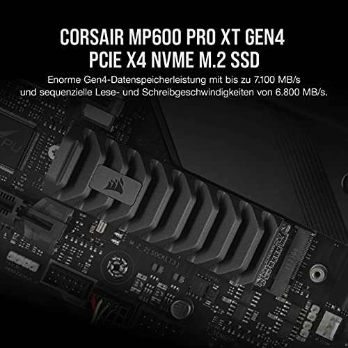 Corsair MP600 PRO XT 2TB Gen4 PCIe x4 NVMe (7.100 MB/s y de Escritura de 6.800 MB/s, TLC NAND Alta Densidad, Disipador Térmico de Aluminio)