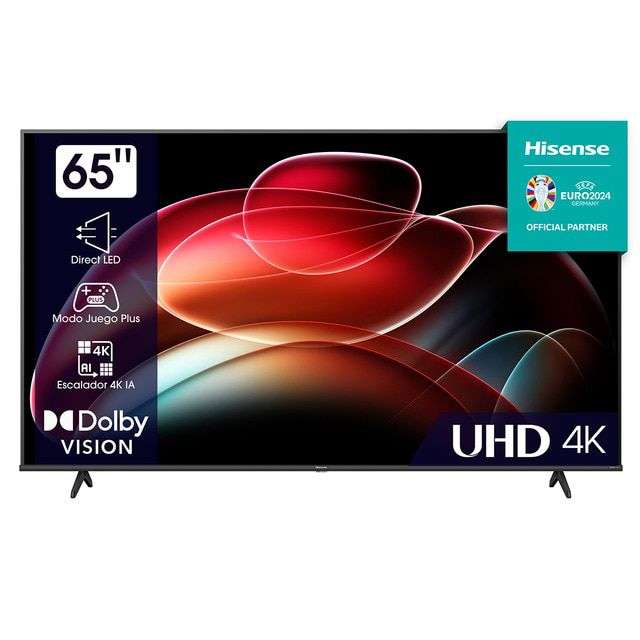 TV LED 165,1 cm (65") Hisense 65A6K UHD 4K, Smart TV, Inteligencia Artificial (También en Amazon)