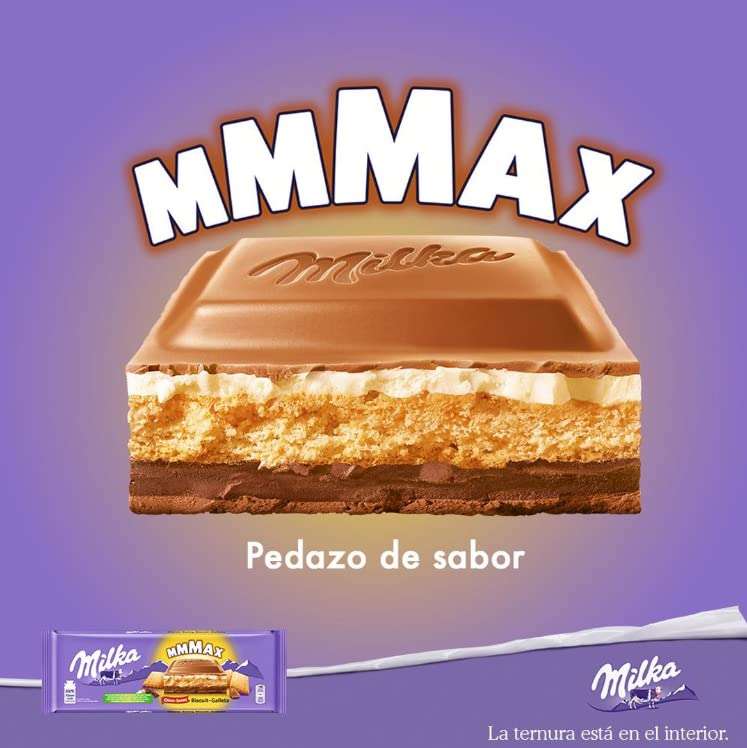3 x Milka MMMAX Choco Swing Tableta Grande Chocolate con Leche con Galleta, Relleno de Crema de Leche y Cacao 300g [Unidad 1'96€]