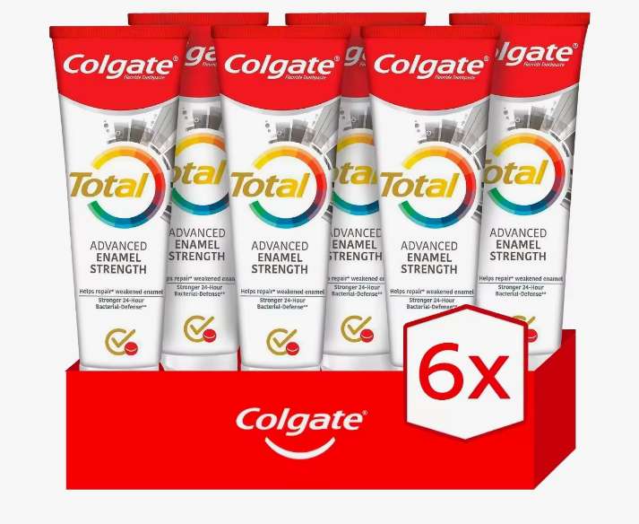 Pasta de dientes Colgate Advanced Esmalte Sano 24h de protección completa 75ml. Pack de 6