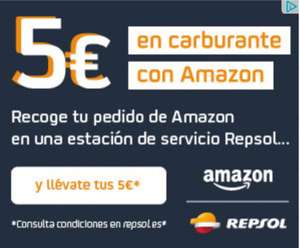 Recoge tu pedido de Amazon en Repsol y llévate 5€ en gasolina