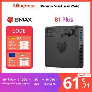 BMAX B1 Plus, Celeron N3350, Win10, 6Gb ram, 64Gb emmc, BT4.0, 1Gb eth, Wifi 2,4&5