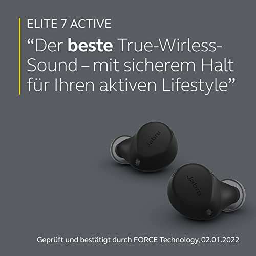 Jabra Elite 7 Active Bluetooth - deportivos , con Jabra ShakeGrip para un mejor ajuste activo, Cancelación activa del ruido